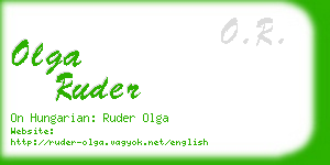 olga ruder business card